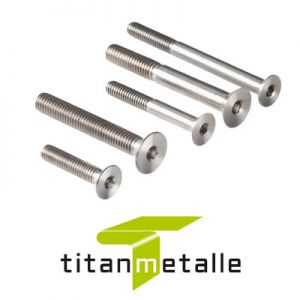 Titanium bolt 3.7035, Grade 2 DIN 7991 M4x25