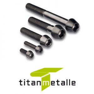 Titanium bolt 3.7165, Grade 5 DIN 912 tapered head M3x8 BLACK
