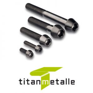 Titanschraube 3.7165, Grade 5 DIN 912 konischer Kopf M3x8 SCHWARZ