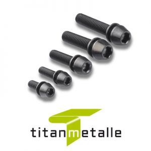 Titanschraube 3.7165, Grade 5 DIN 912 konischer Kopf mit integrierter Scheibe M5x20 SCHWARZ